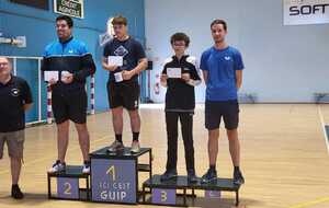 5 Podiums au tournoi de Guipavas - en Simple : Timéo Le Quenven 1er du tableau 1499 pts, Kévin Cao 3ème du 1799 pts et Emilien Duclos Falchier 4ème du tableau jeunes Double : 1ers Evan Titouan en 3000 pts et 2èmes Brieuc et Franck en 1400 pts